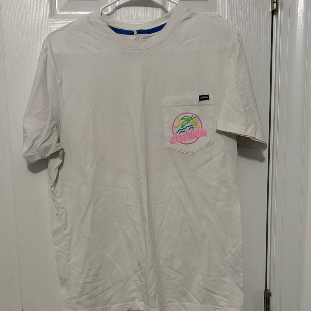 Chubbies White Tee with Vibrant Logo